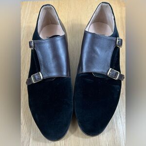 Diane B MILANO Leather & Suede Flats Shoes Women’s‎ 8.5 (39) Double Buckle ITALY